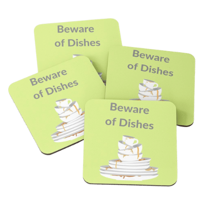 Beware of Dishes Savvy Cleaner Funny Cleaning Gifts Coasters