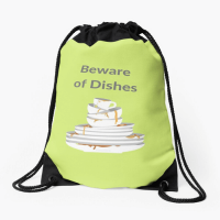 Beware of Dishes Savvy Cleaner Funny Cleaning Gifts Drawstring Bag