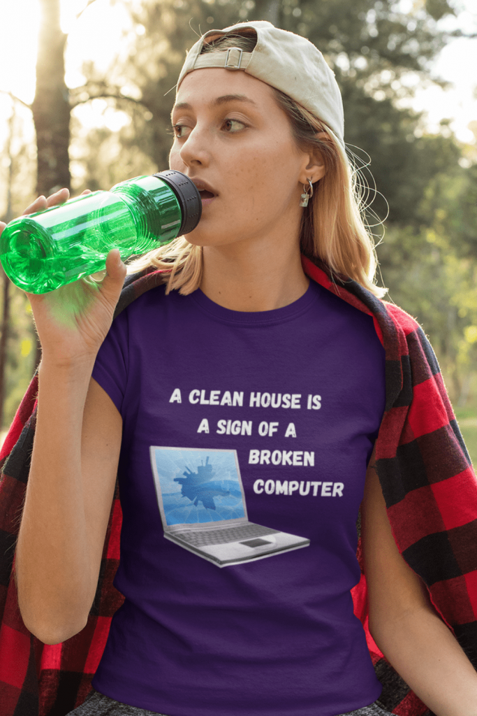 Broken Computer Savvy Cleaner Funny Cleaning Shirts Women's Standard T-Shirt