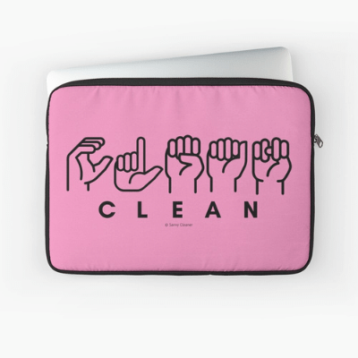 Clean Sign Language Savvy Cleaner Funny Cleaning Gifts Laptop Sleeve