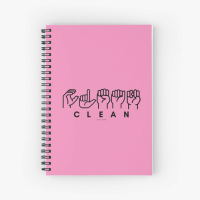 Clean Sign Language Savvy Cleaner Funny Cleaning Gifts Spiral Notebook