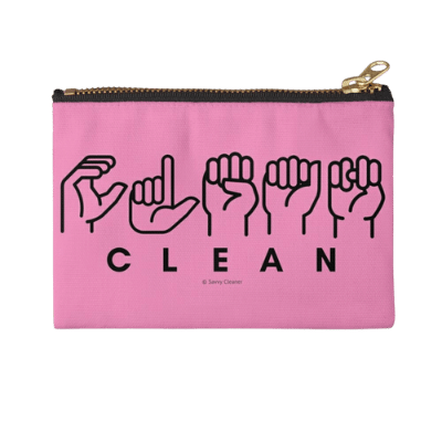 Clean Sign Language Savvy Cleaner Funny Cleaning Gifts Zipper Pouch