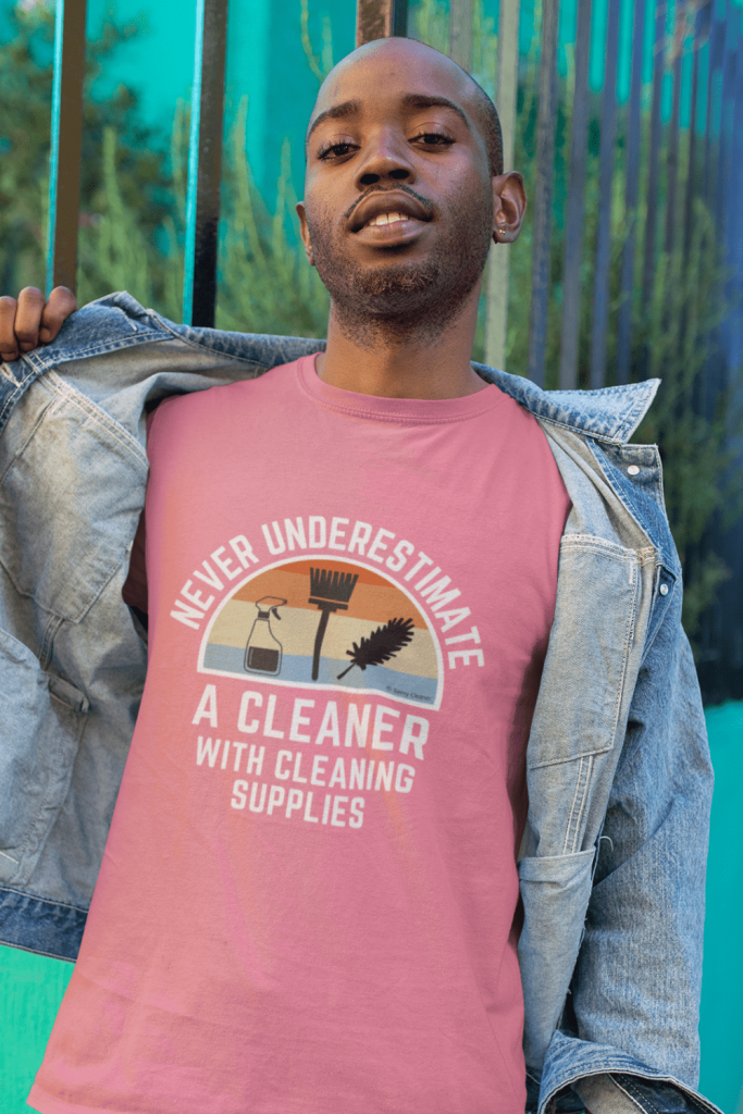 Cleaner With Cleaning Supplies Savvy Cleaner Funny Cleaning Shirts Men's Standard T-Shirt