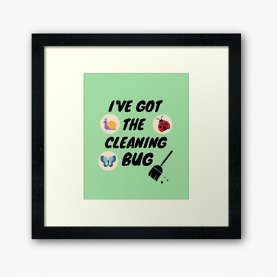 Cleaning Bug Savvy Cleaner Funny Cleaning Gifts Framed Art Print