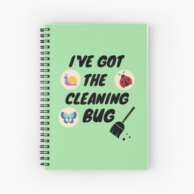Cleaning Bug Savvy Cleaner Funny Cleaning Gifts Spiral Notebook
