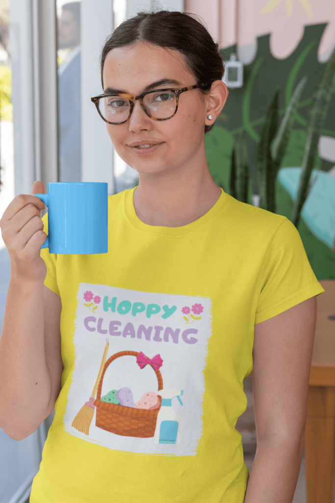 Hoppy Cleaning Savvy Cleaner Funny Cleaning Shirts Women's Boyfriend T-Shirt