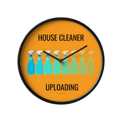 House Cleaner Uploading Savvy Cleaner Funny Cleaning Gifts Clock
