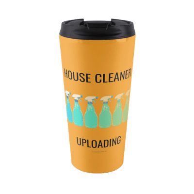 House Cleaner Uploading Savvy Cleaner Funny Cleaning Gifts Travel Mug