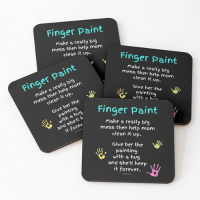 Finger Paint Savvy Cleaner Funny Cleaning Gifts Coasters