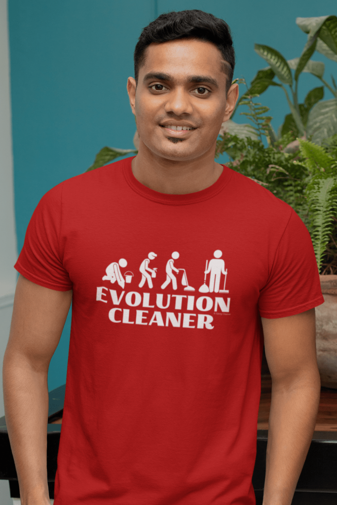 Evolution Cleaner Savvy Cleaner Funny Cleaning Men's Standard Tee
