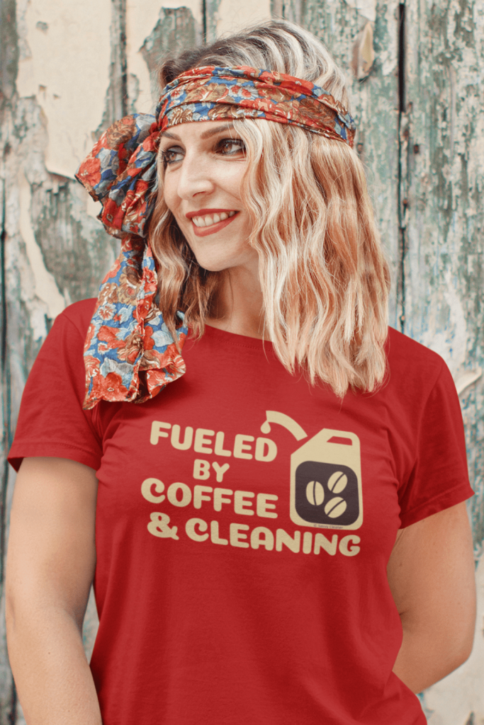Fueled by Coffee Dark Savvy Cleaner Funny Cleaning Shirts Standard T-Shirt