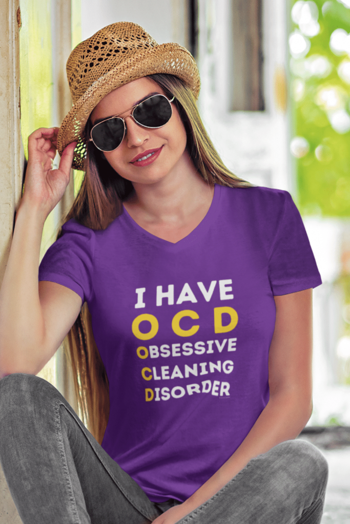 I Have OCD Savvy Cleaner Funny Cleaning Shirts Women's Premium Tee