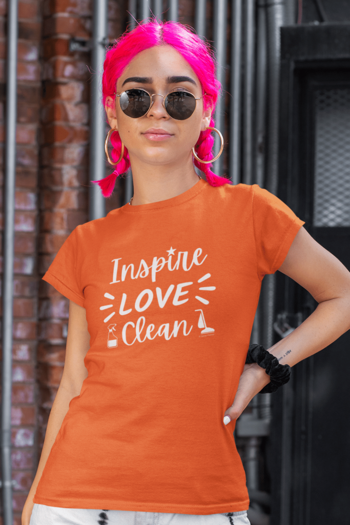 Inspire Love Clean Savvy Cleaner Funny Cleaning Shirts Classic Tee