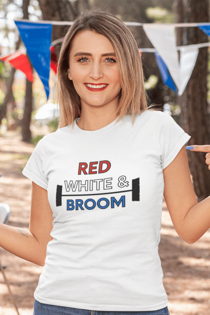 Red White and Broom Savvy Cleaner Funny Cleaning Shirts Women's Classic Tee