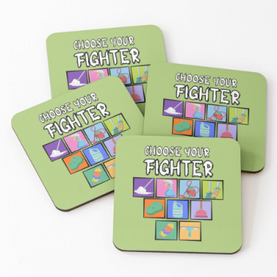 Choose Your Fighter Savvy Cleaner Funny Cleaning Gifts Coasters