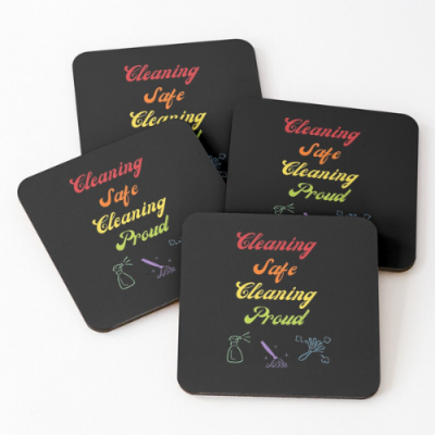 Cleaning Safe Cleaning Proud Savvy Cleaner Funny Cleaning Gifts Coasters