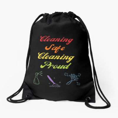 Cleaning Safe Cleaning Proud Savvy Cleaner Funny Cleaning Gifts Drawstring Bag