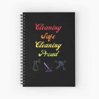 Cleaning Safe Cleaning Proud Savvy Cleaner Funny Cleaning Gifts Spiral Notebook