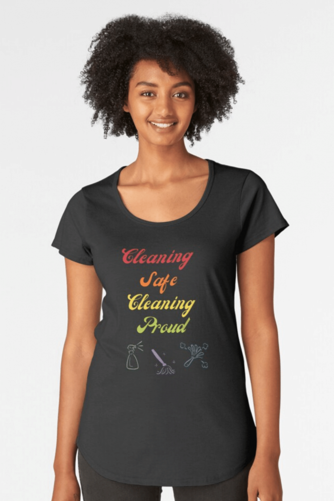 Cleaning Safe Cleaning Proud Savvy Cleaner Funny Cleaning Shirts Premium Scoop T-Shirt