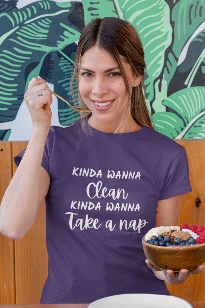 Kinda Wanna Clean Savvy Cleaner Funny Cleaning Shirts Women's Standard T-Shirt