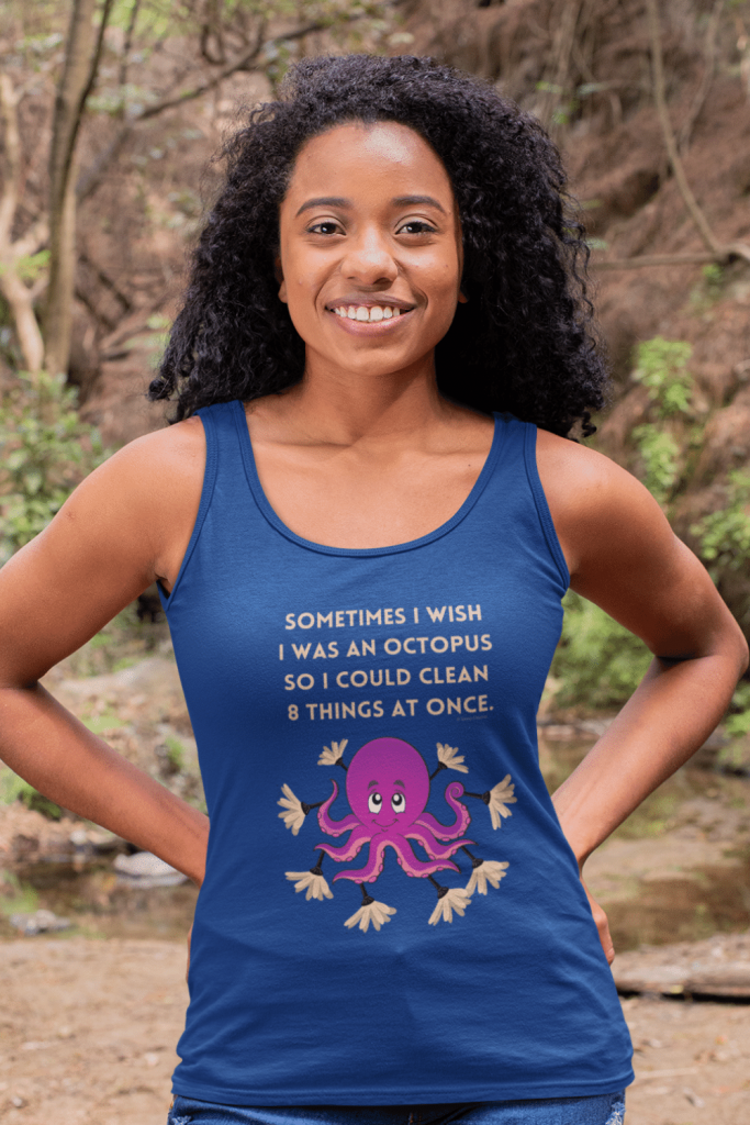 Octopus Savvy Cleaner Funny Cleaning Shirts Premium Tank Top
