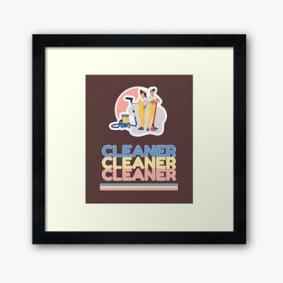 Retro Cleaner Savvy Cleaner Funny Cleaning Gifts Framed Art