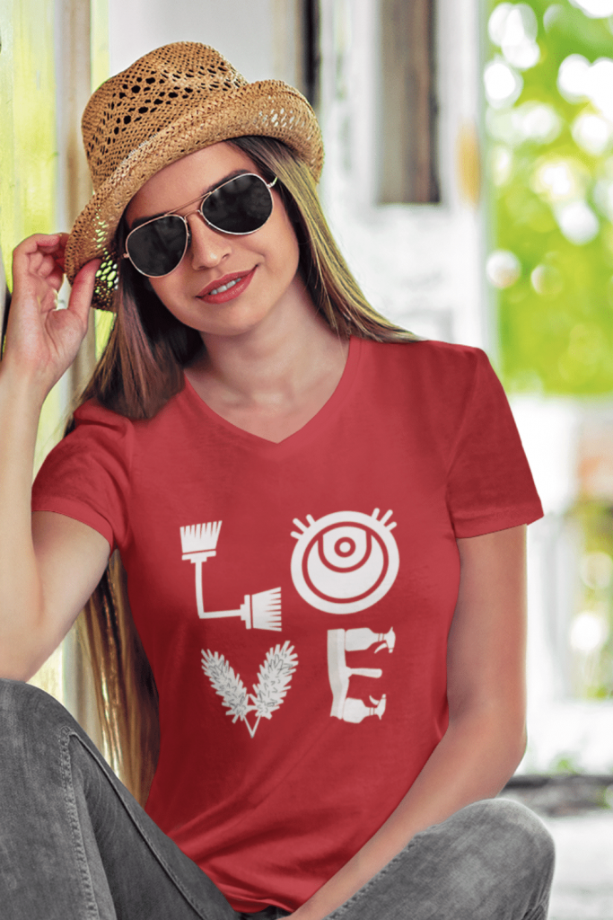 Love Cleaning Supplies Savvy Cleaner Funny Cleaning Shirts Women's Premium V-Neck Tee