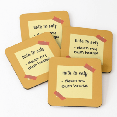 Note to Self Savvy Cleaner Funny Cleaning Gifts Coasters