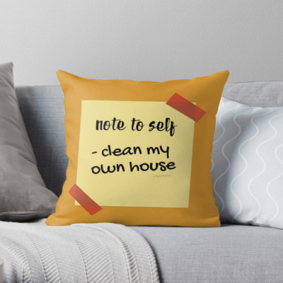 Note to Self Savvy Cleaner Funny Cleaning Gifts Throw Pillow