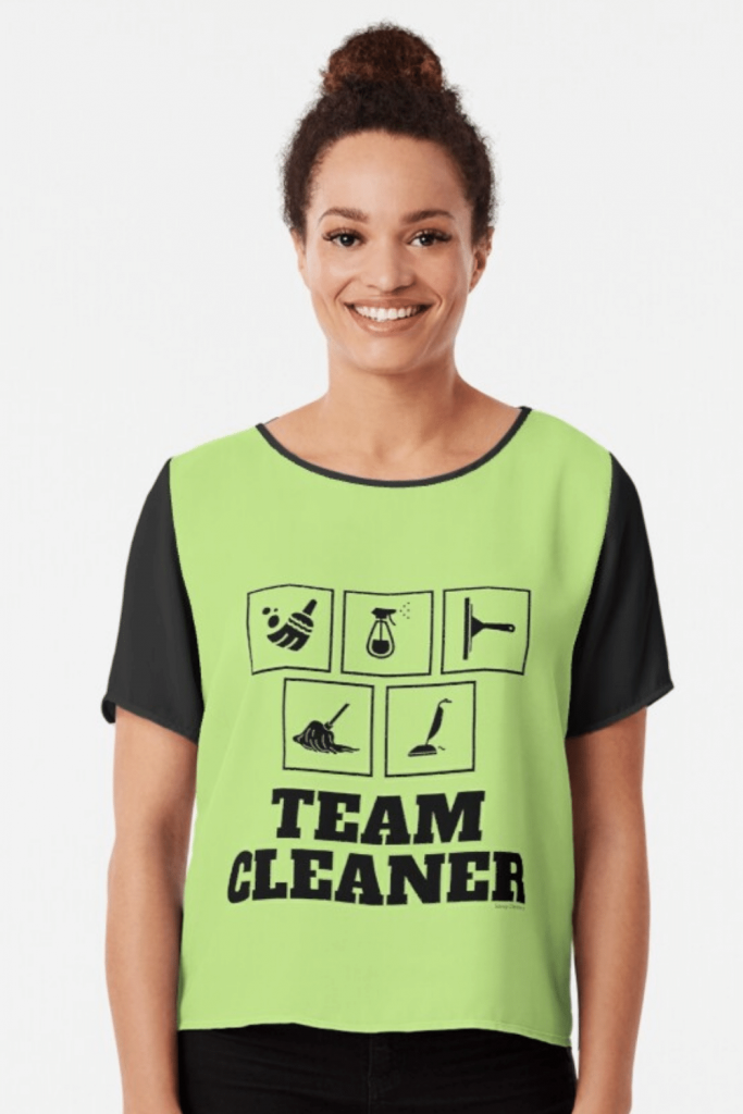 Team Cleaner Savvy Cleaner Funny Cleaning Shirts Chiffon Top