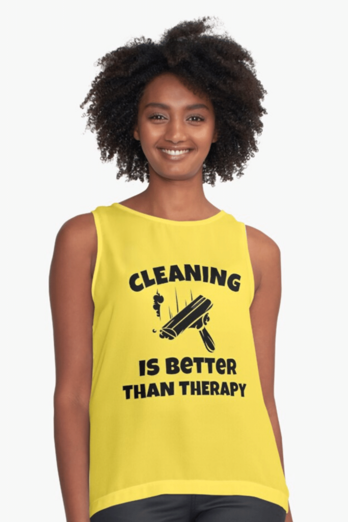 Better Than Therapy Savvy Cleaner Funny Cleaning Shirts Sleeveless Top