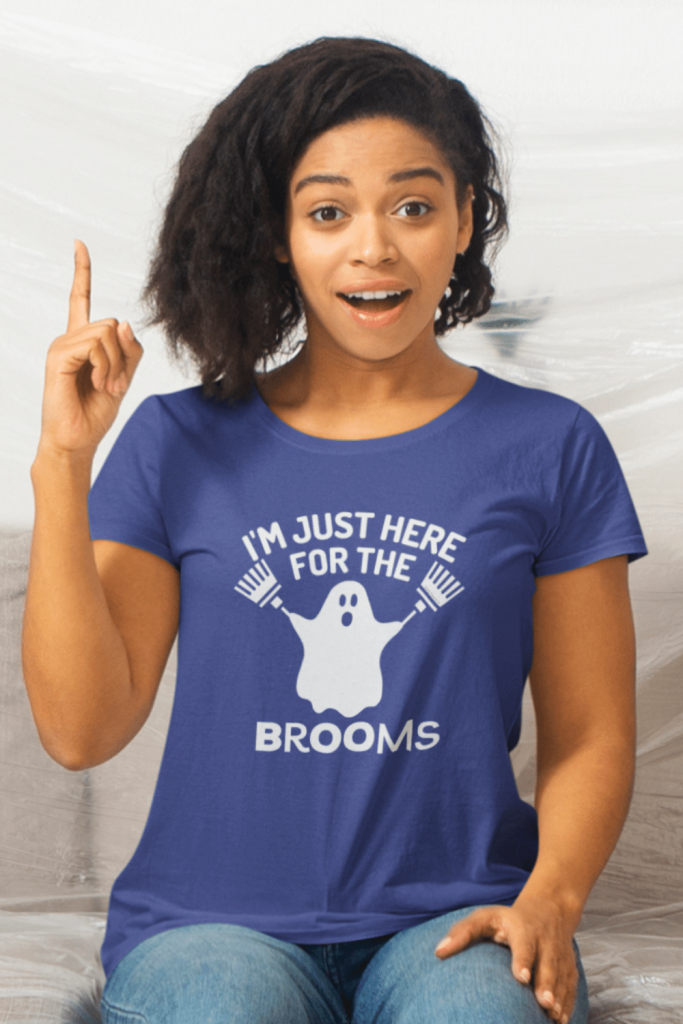 Just Here for the Brooms Savvy Cleaner Funny Cleaning Shirts Women's Standard T-Shirt