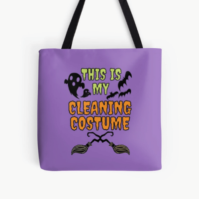 My Cleaning Costume Savvy Cleaner Funny Cleaning Gifts Print Tote