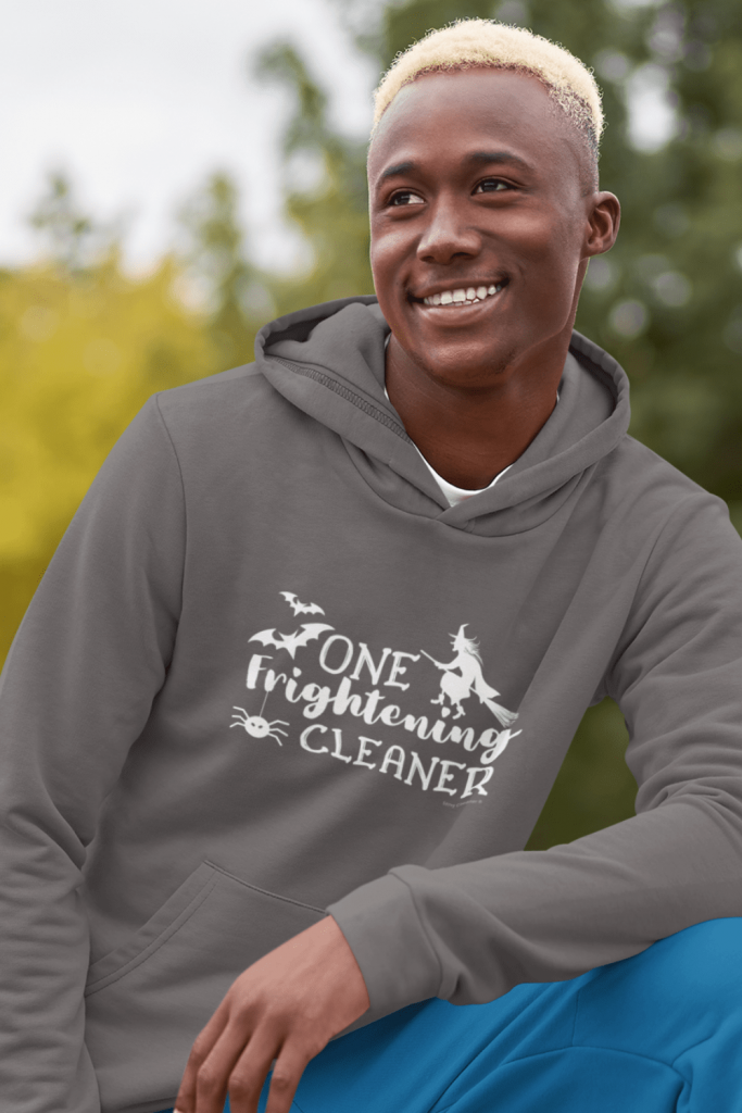 One Frightening Cleaner Savvy Cleaner Funny Cleaning Shirts Classic Pullover Hoodie