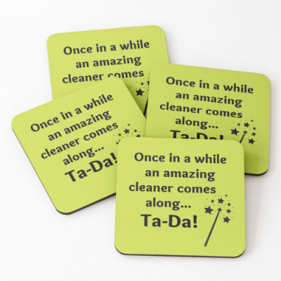 Ta Da Savvy Cleaner Funny Cleaning Gifts Coasters