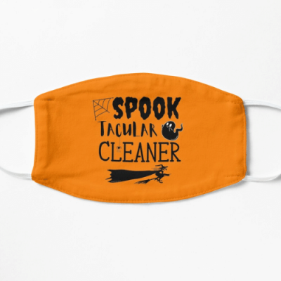 Spooktacular Cleaner Savvy Cleaner Funny Cleaning Gifts Flat Mask