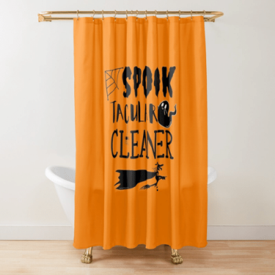 Spooktacular Cleaner Savvy Cleaner Funny Cleaning Gifts Shower Curtain