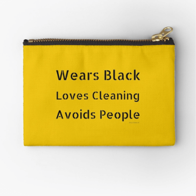 Wears Black Loves Cleaning Savvy Cleaner Funny Cleaning Gifts Zipper Pouch
