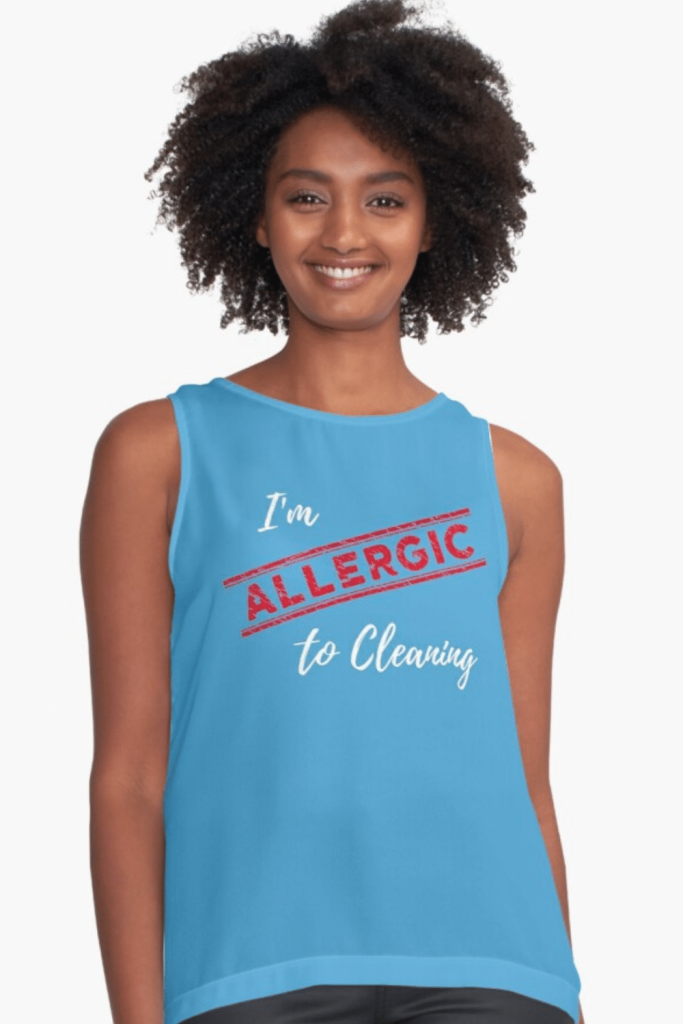 Allergic to Cleaning Savvy Cleaner Funny Cleaning Shirts Sleeveless Top