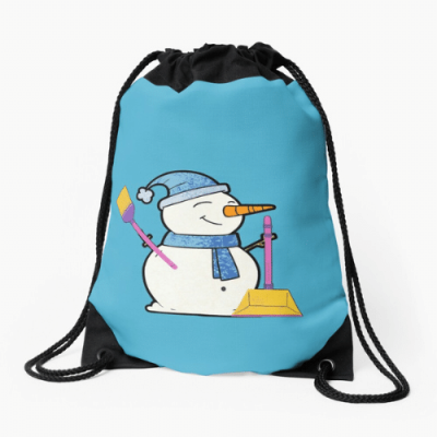 Janitor Snowman Savvy Cleaner Funny Cleaning Gifts Drawstring Bag