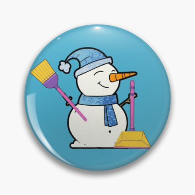 Janitor Snowman Savvy Cleaner Funny Cleaning Gifts Pin