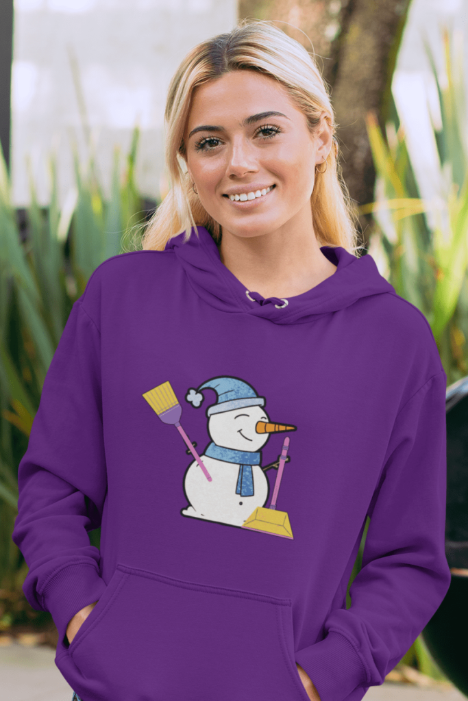 Janitor Snowman Savvy Cleaner Funny Cleaning Shirts Classic Pullover Hoodie