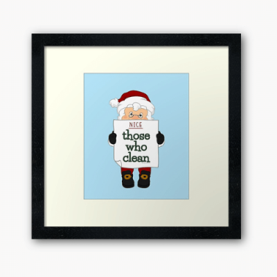 Nice List Savvy Cleaner Funny Cleaning Gifts Framed Art