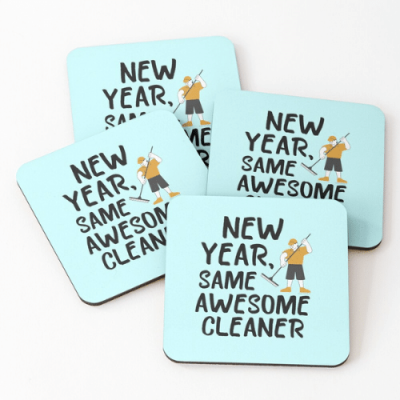 Same Awesome Cleaner Savvy Cleaner Funny Cleaning Gifts Coasters