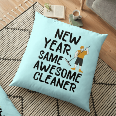 Same Awesome Cleaner Savvy Cleaner Funny Cleaning Gifts Floor Pillow