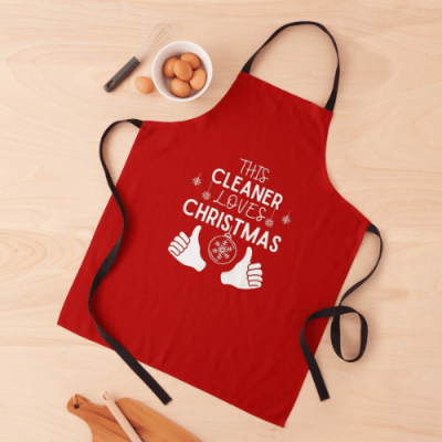 This Cleaner Loves Christmas Savvy Cleaner Funny Cleaning Gifts Apron