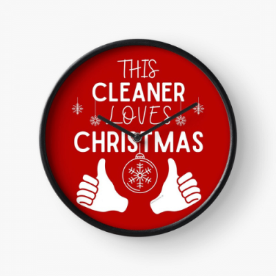 This Cleaner Loves Christmas Savvy Cleaner Funny Cleaning Gifts Clock