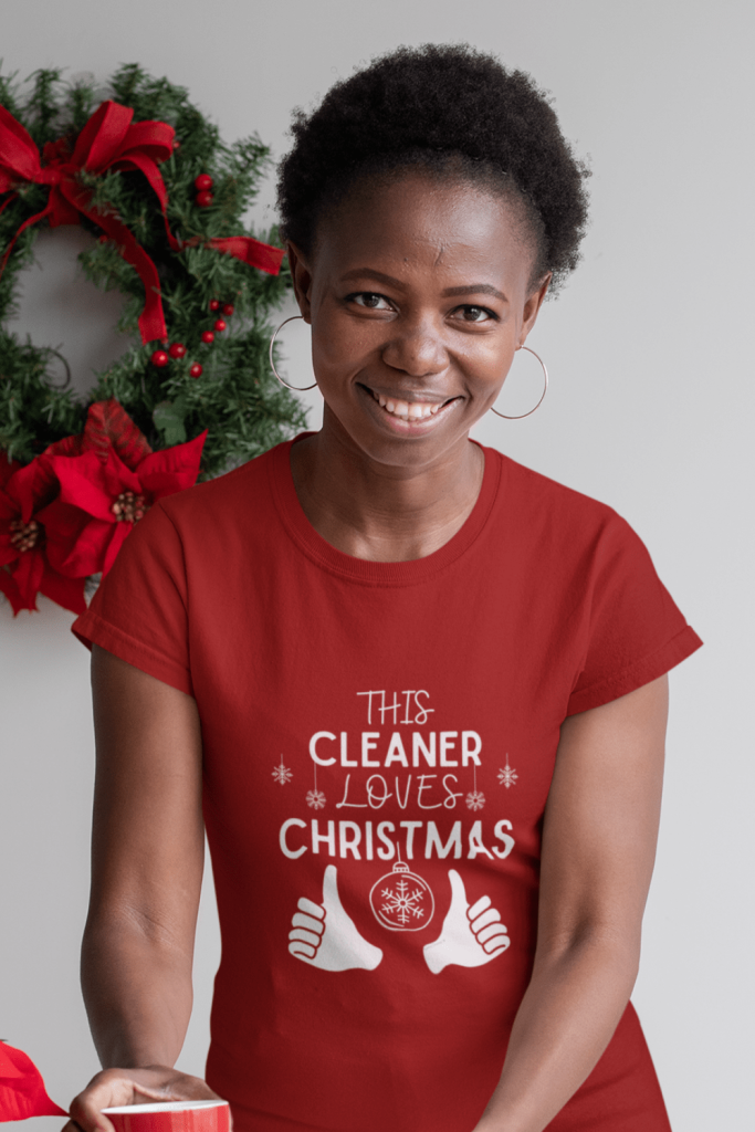 This Cleaner Loves Christmas Savvy Cleaner Funny Cleaning Shirts Women's Standard T-Shirt