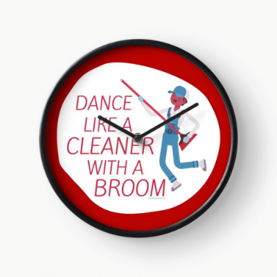 Cleaner With a Broom Savvy Cleaner Funny Cleaning Gifts Clock