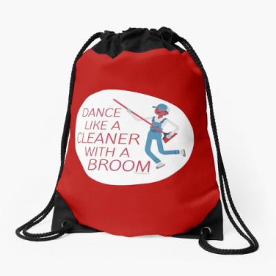 Cleaner With a Broom Savvy Cleaner Funny Cleaning Gifts Drawstring Bag